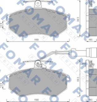 Колодки гальмівні дискові ПЕРЕДН AUDI 100, 100 QUATTRO, 200, 80, 80 QUATTRO, 90, 90 QUATTRO, CABRIO, -ua FOMAR FO 488681