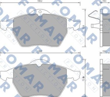Колодки гальмівні дискові ПЕРЕДН OPEL CALIBRA 2.0I 16V 4WD TURBO, 2.5 V6 95-,VECTRA B 2.0I 16V,2.5I -ua FOMAR FO 628781