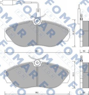 Колодки гальмівні дискові ПЕРЕДН CITROEN JUMPER 94-02, FIAT DUCATO 94-02, PEUGEOT BOXER 94-02 -ua FOMAR FO 629481