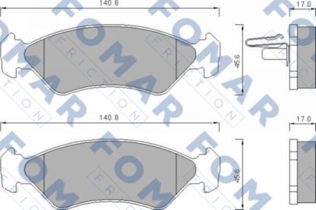 Колодки гальмівні дискові ПЕРЕДН MAZDA 121 III 03.1996-,FORD FIESTA IV/KA 04.1996- -ua FOMAR FO 633481