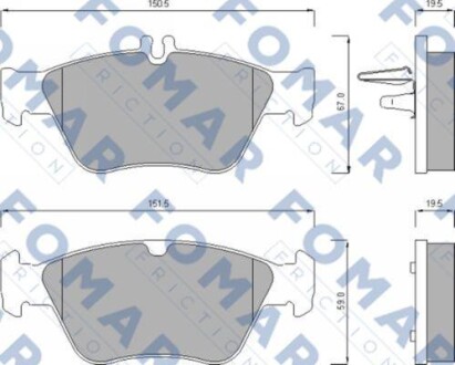 Колодки гальмівні дискові ПЕРЕДН MB W202(C CLASS) 93-,W208(CLK CLASS) 97-,W210(E CLASS) 95-97 -ua FOMAR FO 637781