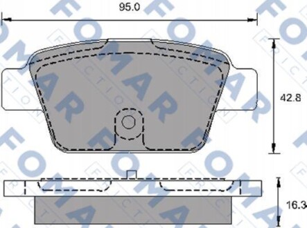 Колодки гальмівні дискові ЗАДН FIAT STILO 1.2-2.4 01-;FIAT MULTIPLA 02- -ua FOMAR FO 693981