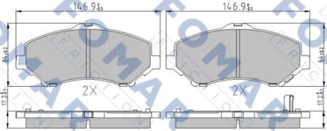 Колодки гальмівні дискові ПЕРЕДН DODGE NITRO 2.8CRD 07-,JOURNEY 2.0CRD 08-,JEEP CHEROKEE 2.8CRD 08- -ua FOMAR FO 850083