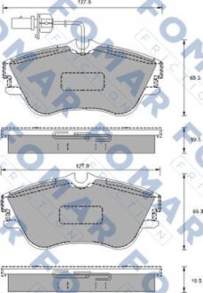 Колодки тормозные дисковые передние VW TRANSPORTER IV 01.1996- FOMAR FO 904181