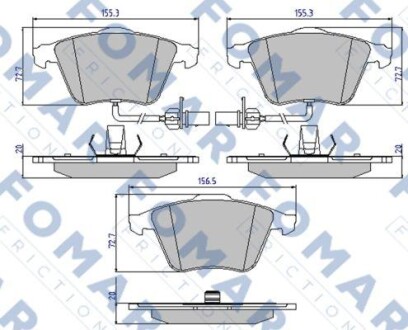 Колодки тормозные дисковые передние AUDI A6 ALLROAD 00-05 FOMAR FO 912481