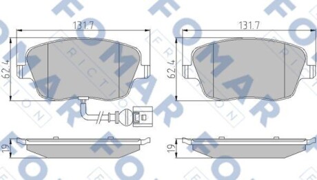 Колодки гальмівні дискові ПЕРЕДН SKODA ROOMSTER 06-, FABIA 07- -ua FOMAR FO 922881