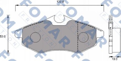 Колодки гальмівні дискові ПЕРЕДН CITROEN C2 1.1 1.4 03-,C3 1.1 1.4 02- -ua FOMAR FO 924581