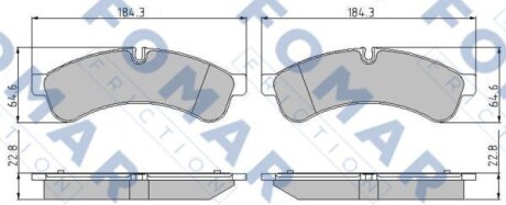 Колодки гальмівні дискові ЗАДН IVECO DAILY III 60C, 65C ALL MODELS 05/06- -ua FOMAR FO 929281