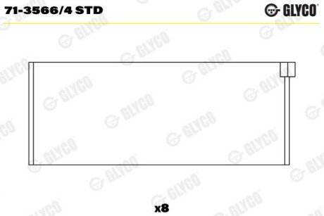Підшипник шатуна (к-кт) Glyco 71-3566/4 STD