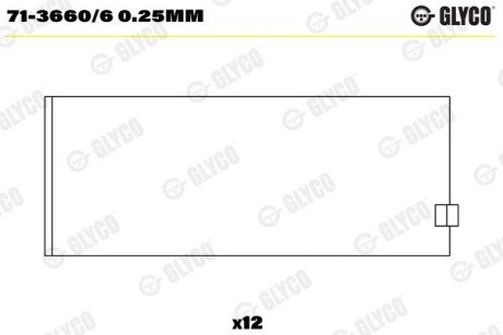 Вкладиші шатунні Glyco 71-3660/6 0.25MM