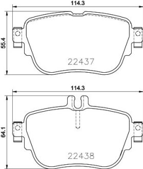 Колодки гальмівні дискові комплект задні на MB E-class W213 2016> HELLA 8DB355025781