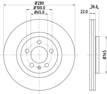 Диск гальмівний з покриттям PRO передній HELLA 8DD355105381