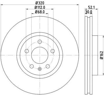 Диск гальмівний з покриттям PRO передній HELLA 8DD355117191