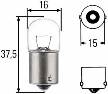 Лампа розжарювання R5W 24V 5W BA 15s Heavy Duty Expert HELLA 8GA002071261