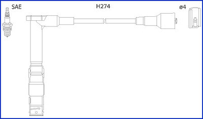 Комплект кабелів високовольтних MB C 180 200 220 E 200 220 1. -ua Huco 134775