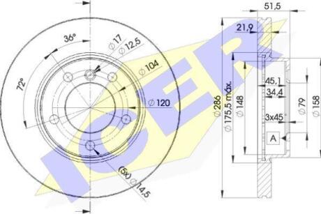 Диск тормозной ICER 78BD0674-2