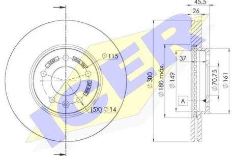 Диск тормозной ICER 78BD1557-2