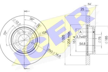 Диск тормозной ICER 78BD2217-2