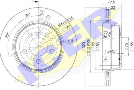 Диск тормозной ICER 78BD2218-2