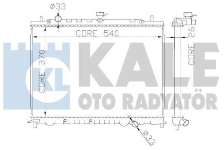 Радіатор охолодження двигуна (паяний) KIA Rio II (05-) 1.5 CRDi OTO RADYATOR Kale 374300