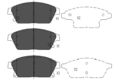 Колодки гальмивни (передни) Opel Astra 09- R16 PARTS UA63 KAVO KBP-1014