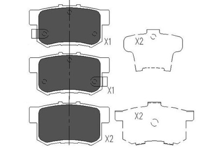 Колодки гальмивни (задни) Honda Accord IV/V/VI/Civic VI/VII/VIII 98- PARTS UA63 KAVO KBP-2009
