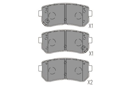 Колодки гальмивни (задни) Hyundai Tucson 15-/Sonata 05-15/ix20/ix35/Kia Cerato/Sportage/Picanto UA63 KAVO KBP-3059