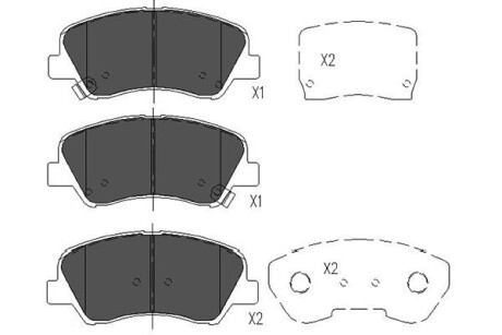 Колодки гальмівні (передні) Hyundai Accent IV 10-/ i20 14-/Kia Rio 10- PARTS UA63 KAVO KBP-4023