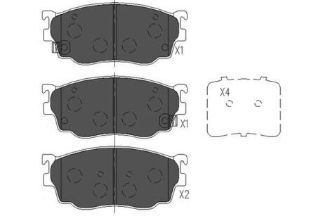 Колодки гальмивни (передни) Mazda 323 F VI 01-04/Mazda 626 V 97-02/Premacy 99-05 PARTS UA63 KAVO KBP-4509