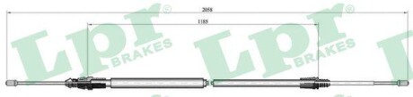 Трос ручного гальма ЗЗАДУ ЛІВОРУЧ/ПРАВОРУЧ PEUGEOT; CITROEN; DS (CITROEN) 308 1.6 HDI 09.2007 - 03.201 -ua LPR C0004B