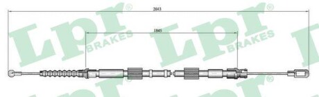 Трос ручного тормоза СЗАДА ПРОВЕРЬ AUDI; SEAT A4 1.9 TDI AVANT 09.2001 - 12.2004; A4 1.9 TDI 04.2001 - LPR C0049B