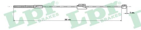 Трос ручного тормоза Спереди FORD FIESTA 1.4 TDCI 11.2001 - 09.2008; FIESTA 1.25I 12.2002 - 09.2008 LPR C0248B