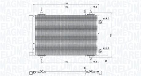 Конденсер кондиционера MAGNETI MARELLI BC710