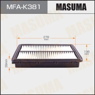 Фильтр воздушный A0702 LHD KIA OPTIMA HYUNDAI SONATA 14- (MFA-K381) MASUMA MFAK381