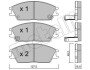 Колодки гальмівні (передні) Hyundai Accent I/II 94-05/Getz 02-10/Elantra 90-00/Pony 85-95 UA63 Metelli 22-0081-1 (фото 2)