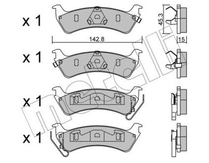 Комплект тормозных колодок (дисковых).) Metelli 22-0527-0