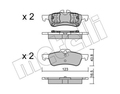 Колодки гальмивни (задни) Mini Cooper/One 01-06 UA63 Metelli 22-0556-0