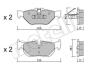 Колодки гальмивни (задни) BMW 1 (E81-82/E87-88)/3 (E90-93) 04-13/X1 (E84) 09-15 UA63 Metelli 22-0642-0 (фото 7)