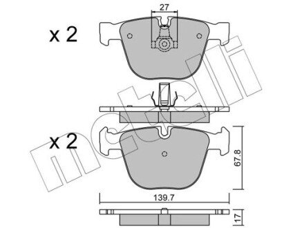 Комплект тормозных колодок (дисковых).) Metelli 22-0773-9