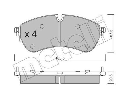 Колодки гальмівні (передні/задні) VW Crafter/MAN TGE 16- UA63 Metelli 22-1173-0