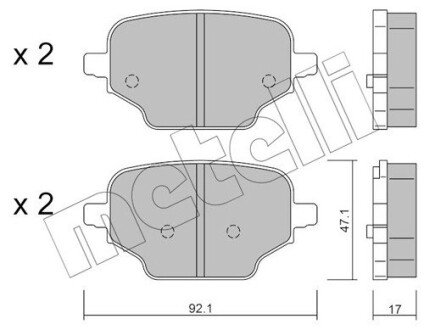 Комплект тормозных колодок (дисковых).) Metelli 22-1245-0