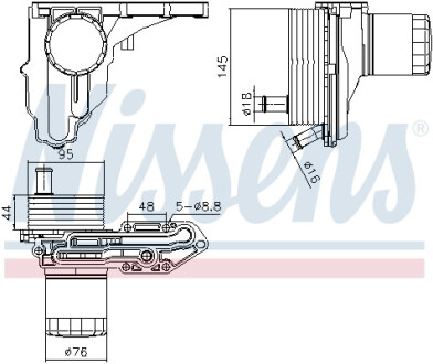 Радіатор масляний з корпусом масляного фільтра FORD TRANSIT (TT9) (06-) 2.4 TDCI -ua NISSENS 91329