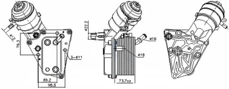 Радіатор масляний з корпусом масляного фільтра NISSENS 91347