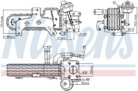 Радіатор віпрацьованних газів VAG NISSENS 989420