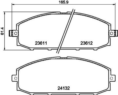 Колодки тормозные дисковые передние Nissan Patrol 3.0, 4.2, 4.8 (00-) (NP2026) NISSHINBO NP2026SC
