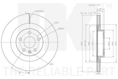 Диск гальмівний невентильований NK 314872