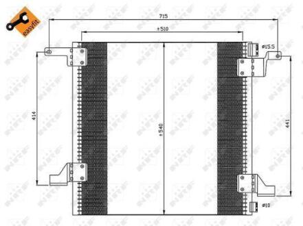 Конденсатор кондиционера MERCEDES ML-Series 2.7D 98- (выр-во) NRF 35526