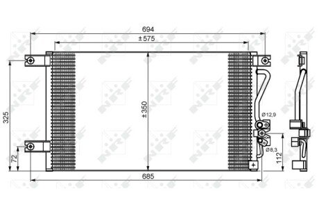 Конденсатор кондиціонера MITSUBISHI L200 2.5D 97- NRF 35756