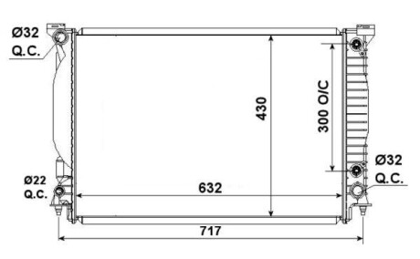Радіатор охолодження Audi A4/A6 3.0/3.2 00-09 (opt-om) NRF 53190