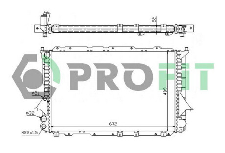 Радіатор охолоджування РАДИАТОР AUDI 100 90-94 (МКПП) (-A/C) -ua PROFIT 0014A4